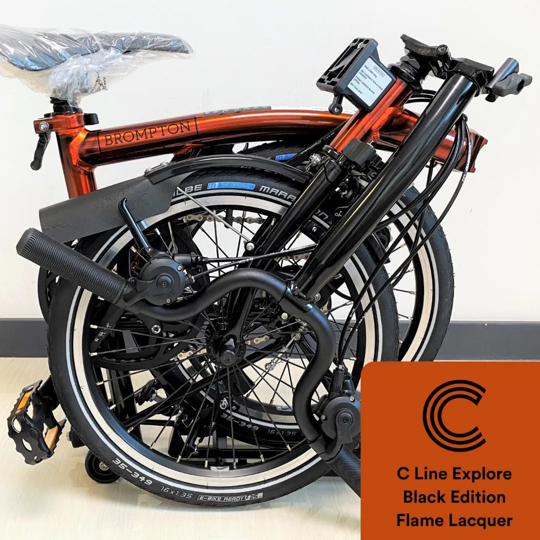 Brompton C Line Explore Black Edition Flame Lacquer *WITH RACK*